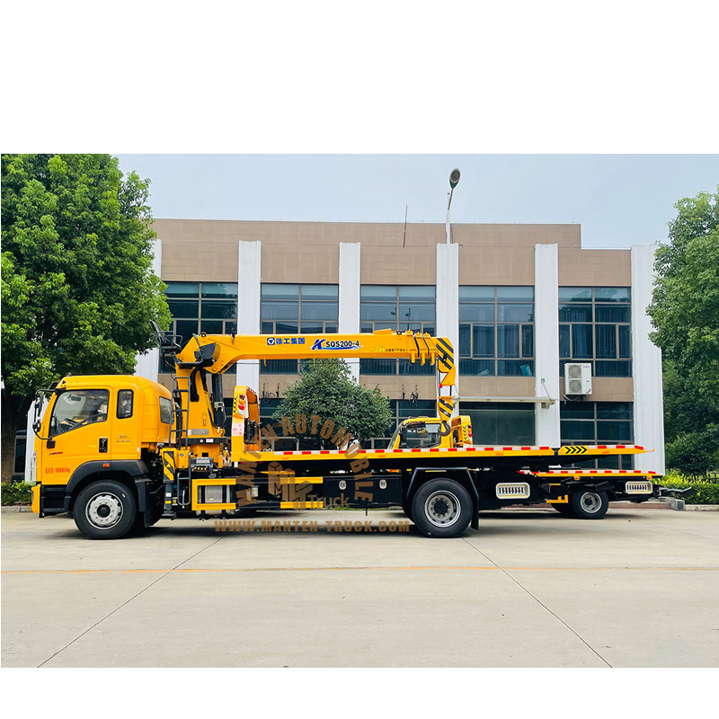 howo 6ton wrecker truck with 8ton crane